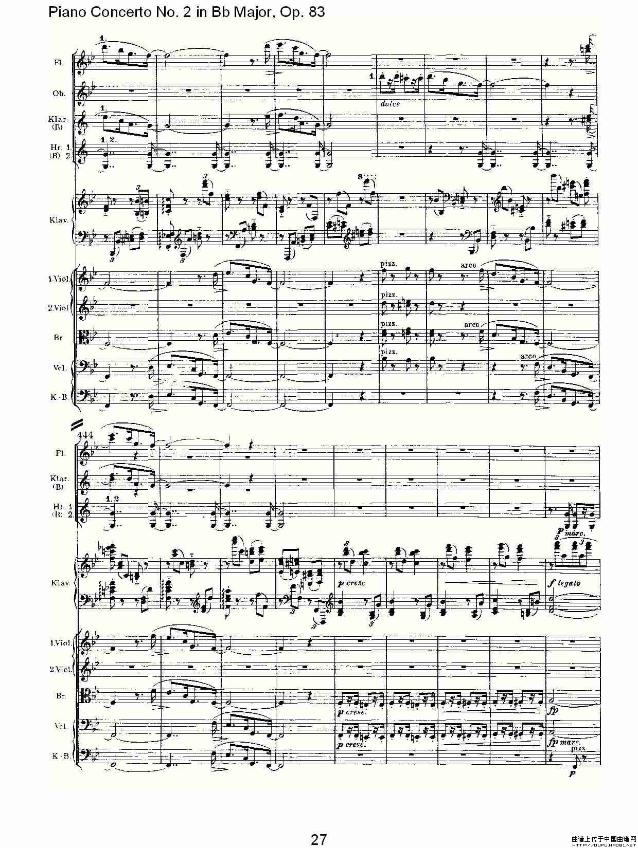 Bb大调钢琴第二协奏曲, Op.83第四乐章其它曲谱（图14）