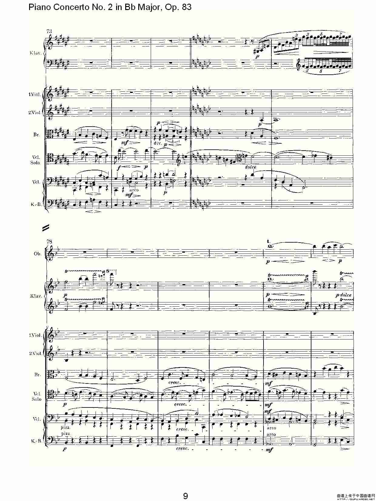 Bb大调钢琴第二协奏曲, Op.83第三乐章其它曲谱（图5）