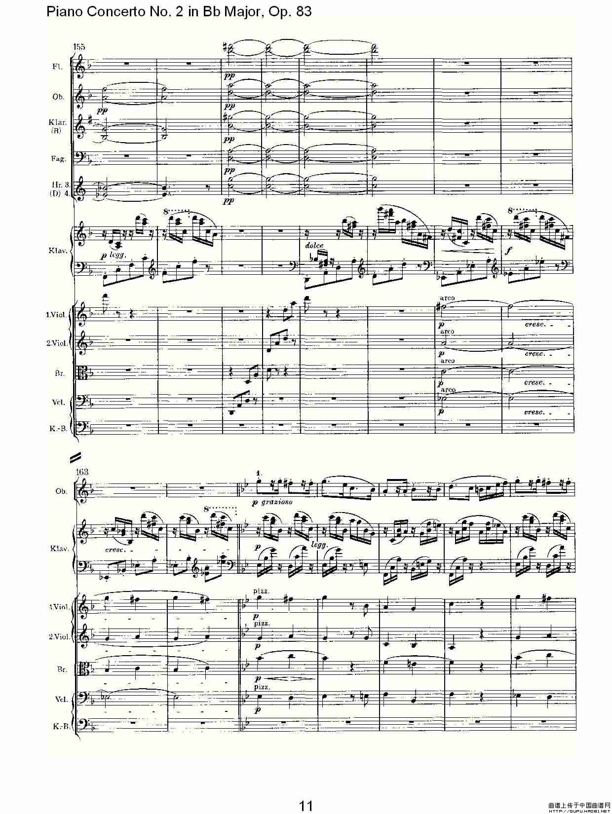 Bb大调钢琴第二协奏曲, Op.83第四乐章其它曲谱（图6）