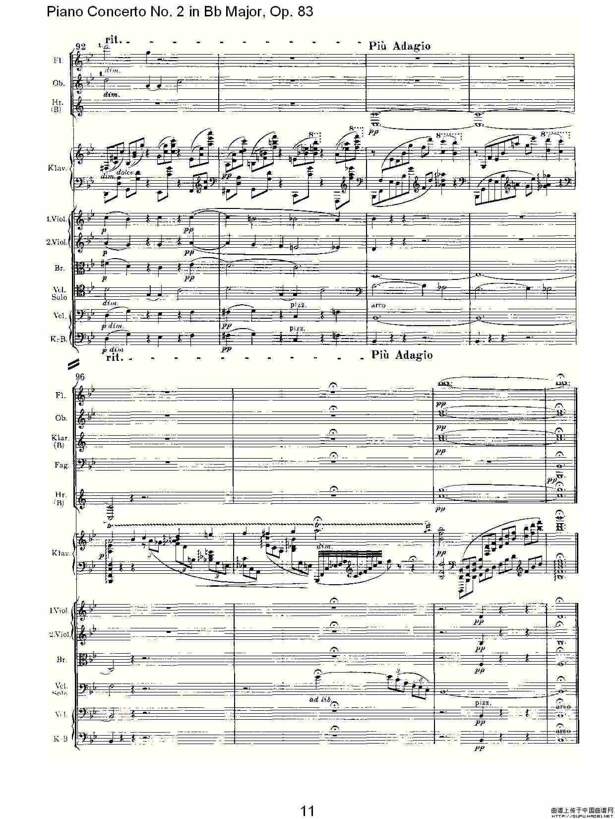 Bb大调钢琴第二协奏曲, Op.83第三乐章其它曲谱（图6）