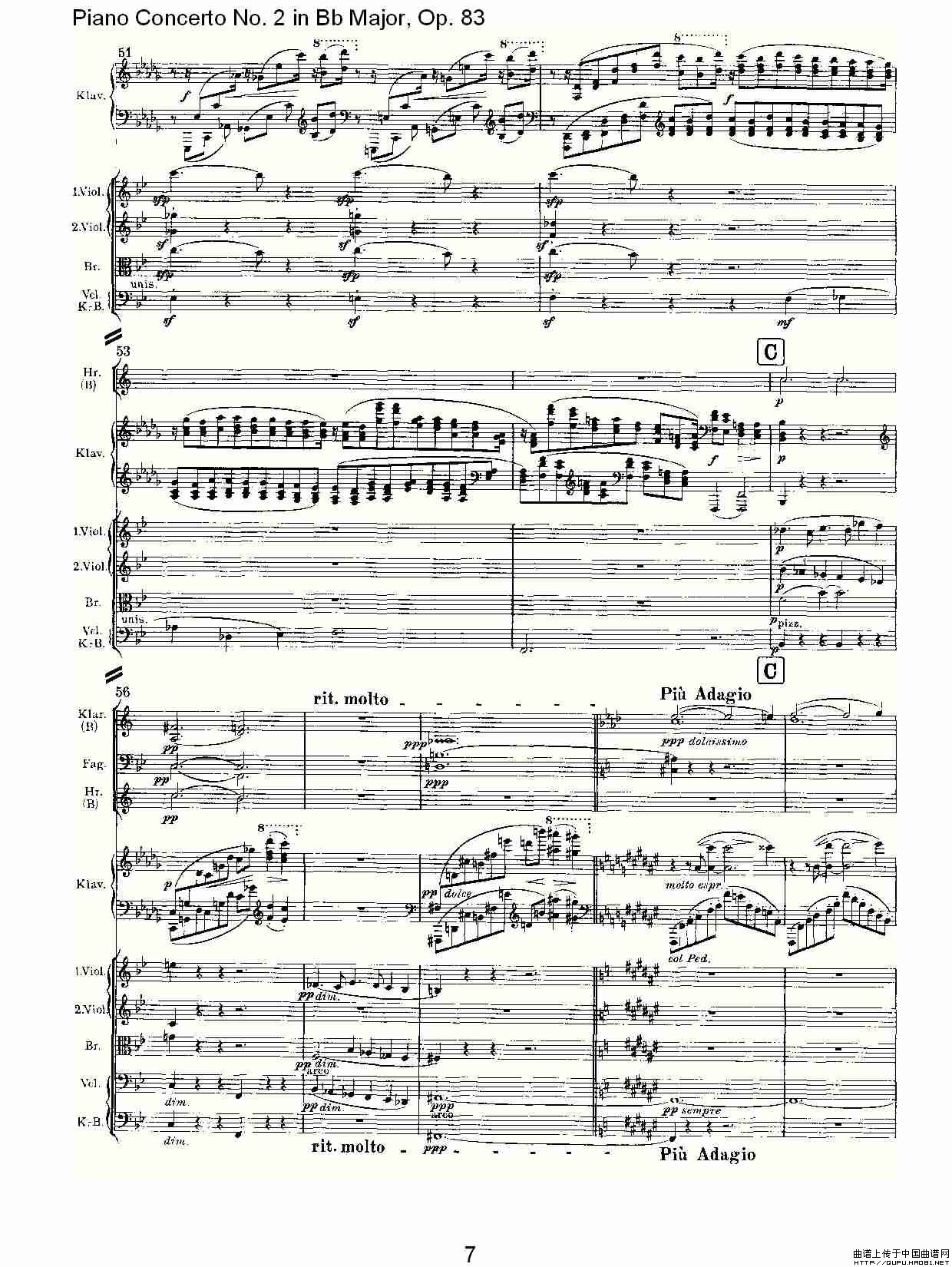 Bb大调钢琴第二协奏曲, Op.83第三乐章其它曲谱（图4）