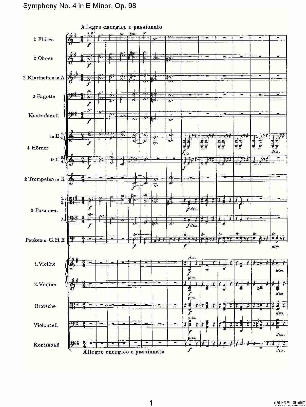 E小调第四交响曲, Op.98 第四乐章其它曲谱（图1）