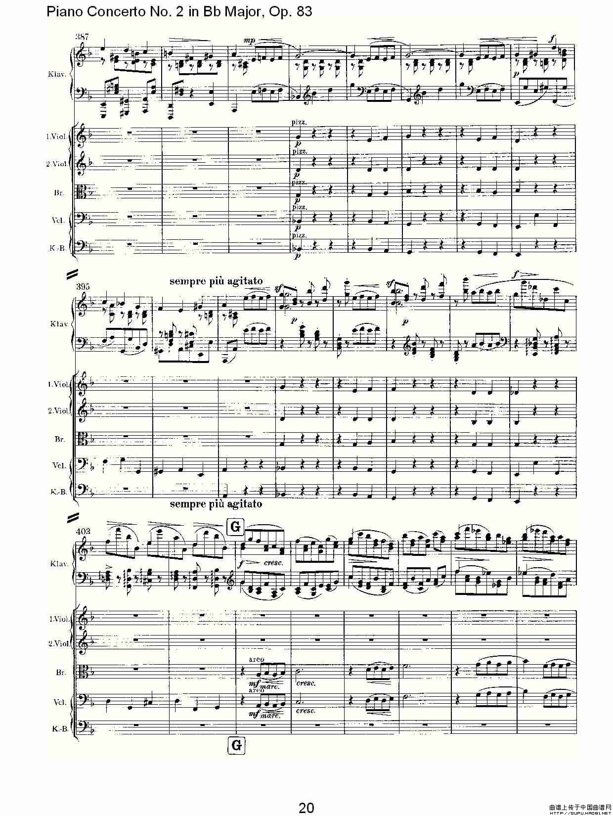 Bb大调钢琴第二协奏曲, Op.83第二乐章其它曲谱（图11）