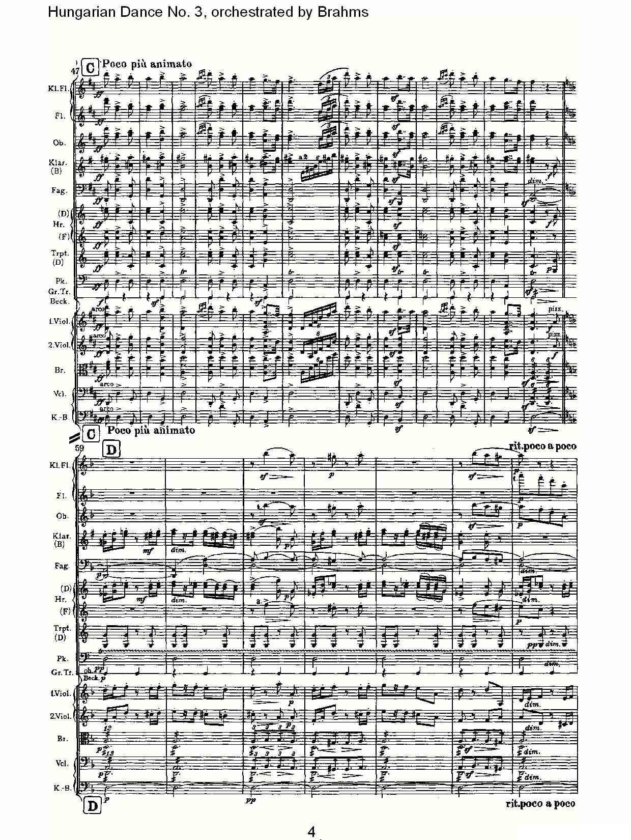 第三匈牙利舞曲 勃拉姆斯管弦乐曲式其它曲谱（图4）
