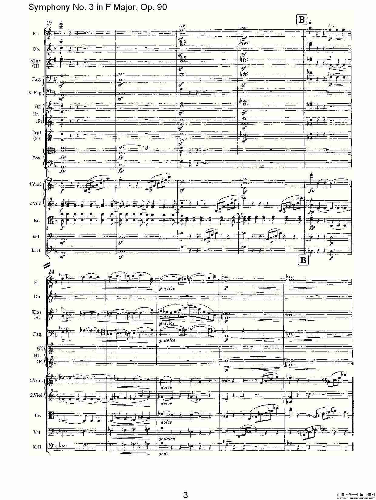 F大调第三交响曲, Op.90第一乐章其它曲谱（图2）