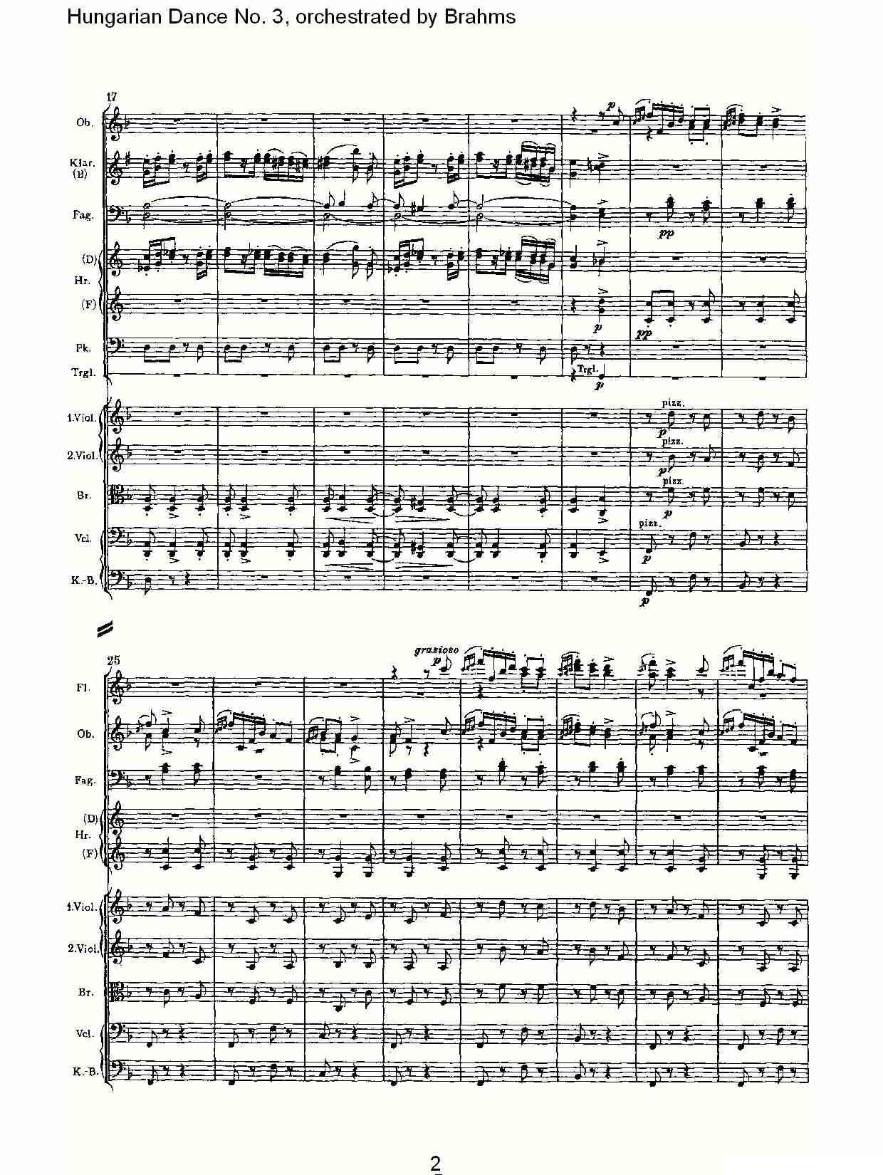 第三匈牙利舞曲 勃拉姆斯管弦乐曲式其它曲谱（图2）
