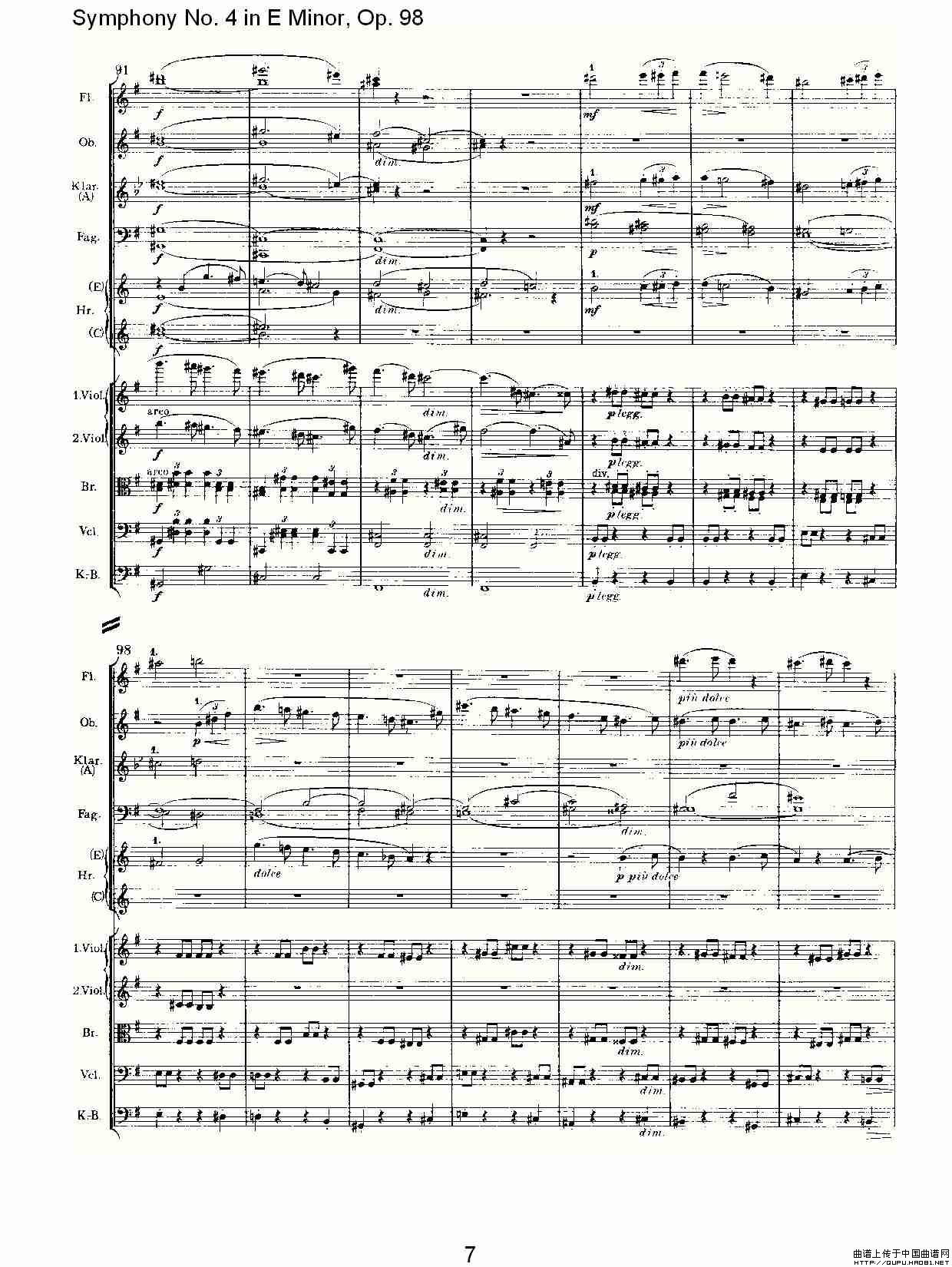 E小调第四交响曲, Op.98 第一乐章其它曲谱（图4）