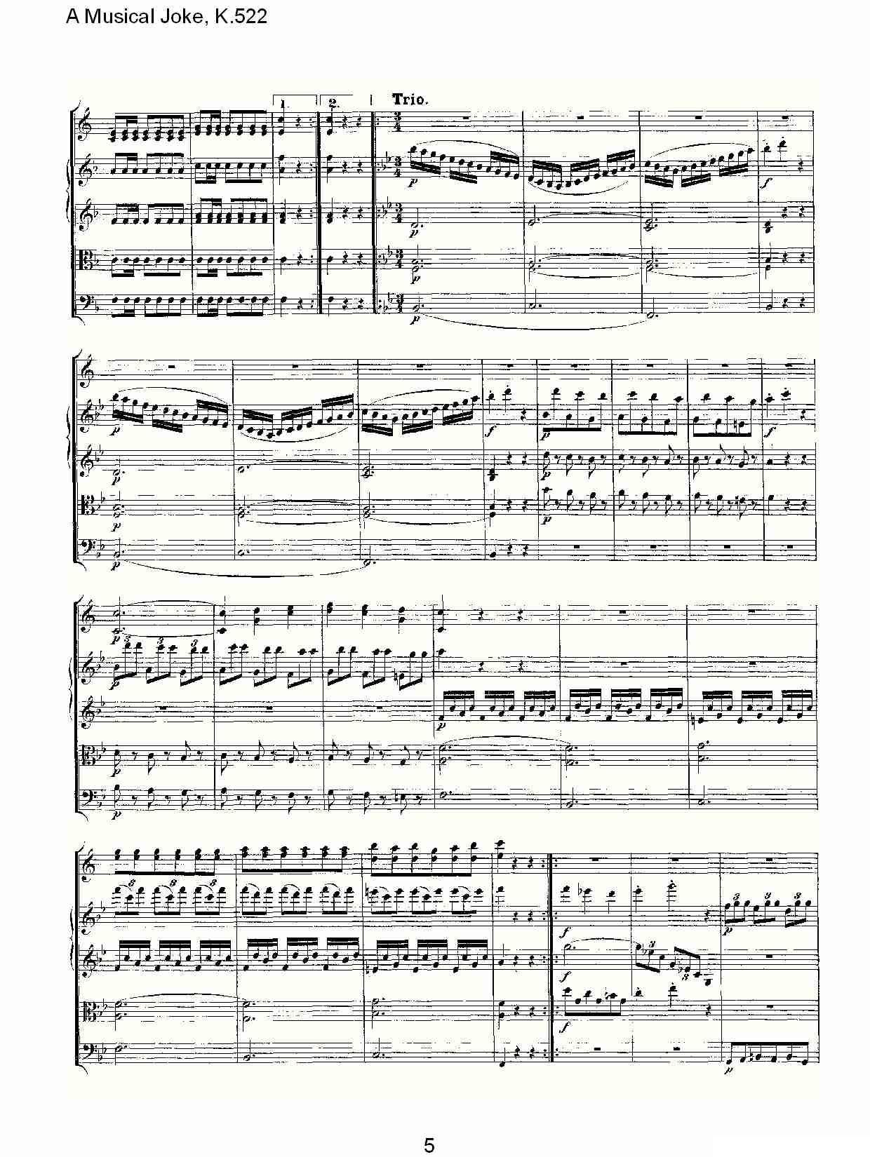 A Musical Joke, K.522其它曲谱（图5）