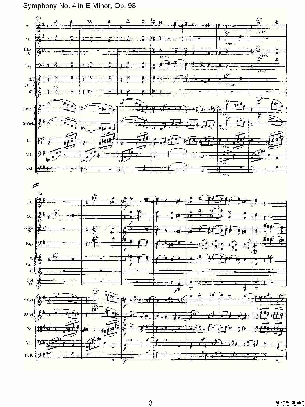 E小调第四交响曲, Op.98 第一乐章其它曲谱（图2）