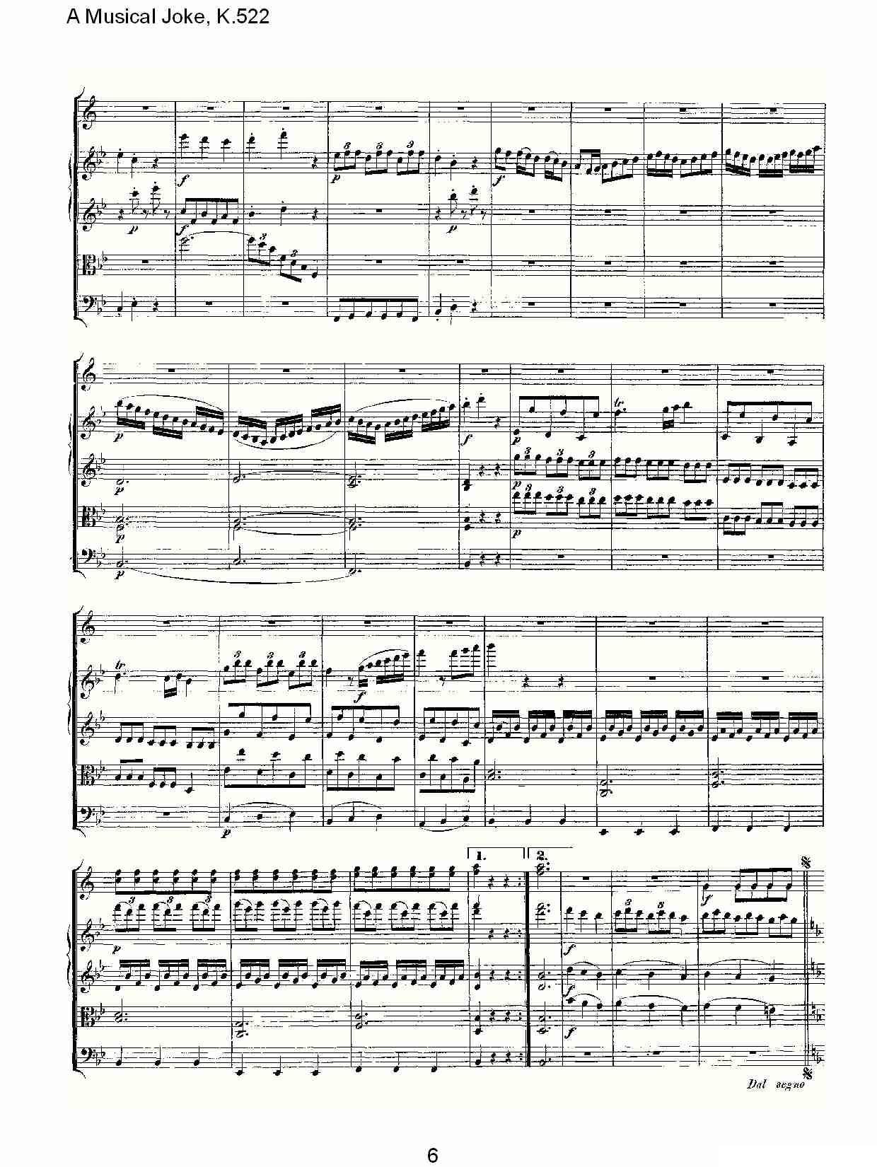 A Musical Joke, K.522其它曲谱（图6）