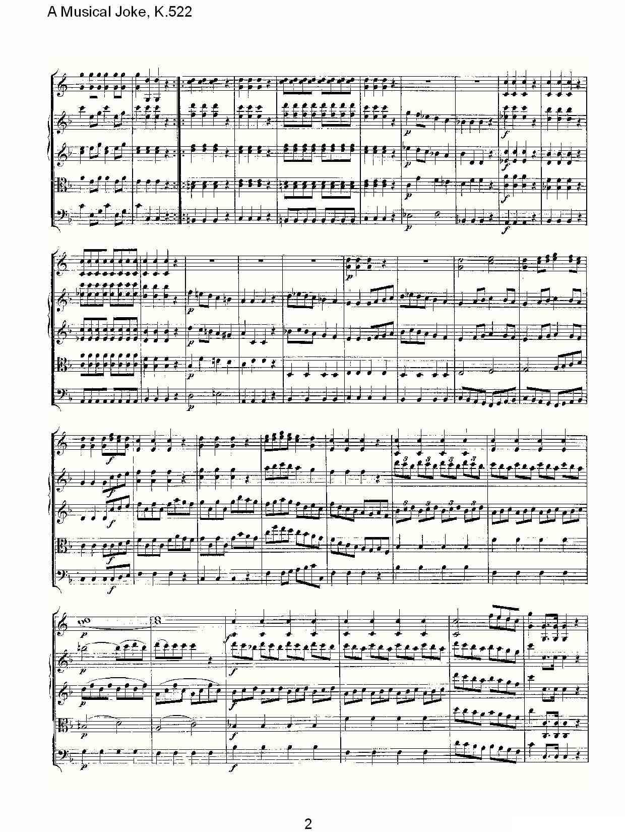 A Musical Joke, K.522其它曲谱（图2）