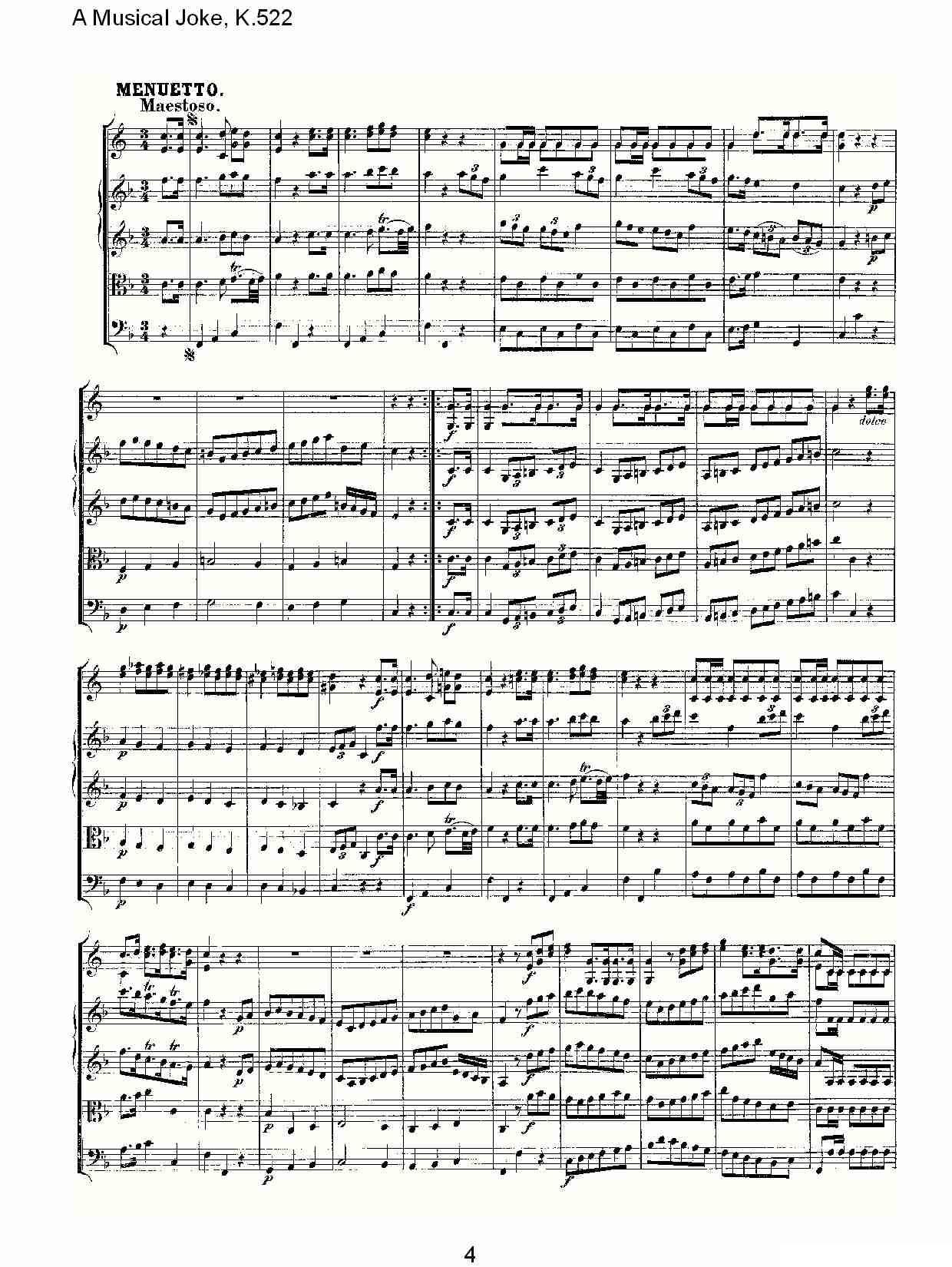 A Musical Joke, K.522其它曲谱（图4）