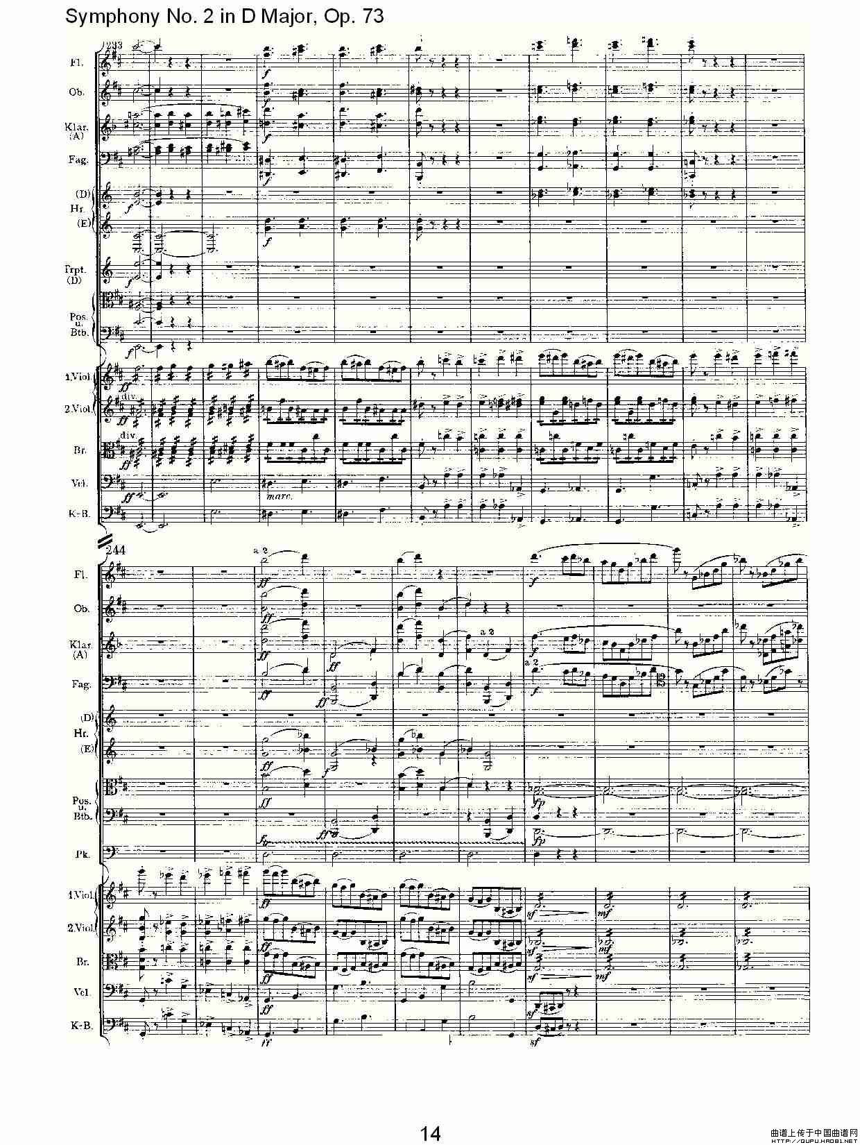 D大调第二交响曲, Op.73第一乐章其它曲谱（图8）