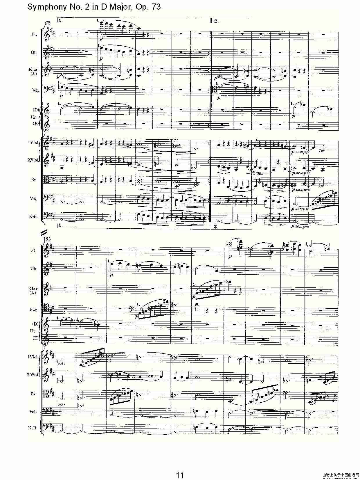 D大调第二交响曲, Op.73第一乐章其它曲谱（图6）