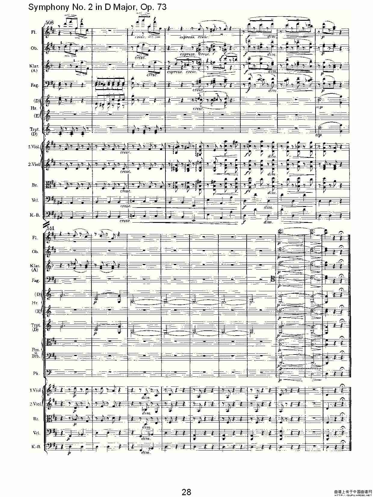 D大调第二交响曲, Op.73第一乐章其它曲谱（图15）