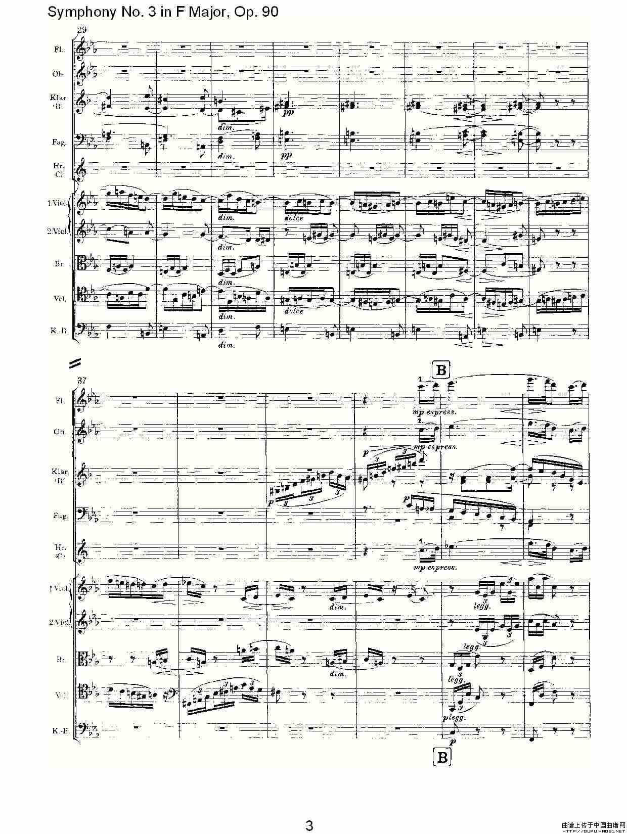 F大调第三交响曲, Op.90第三乐章其它曲谱（图2）