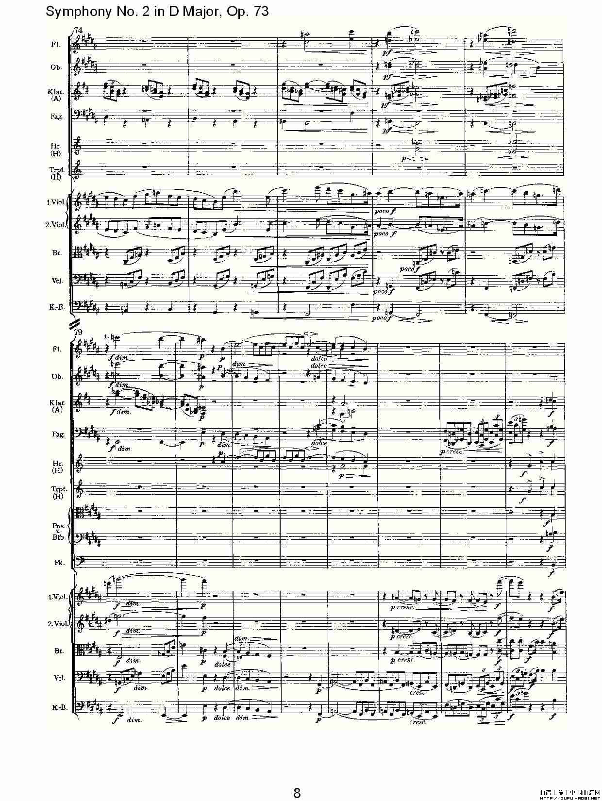 D大调第二交响曲, Op.73第二乐章其它曲谱（图5）