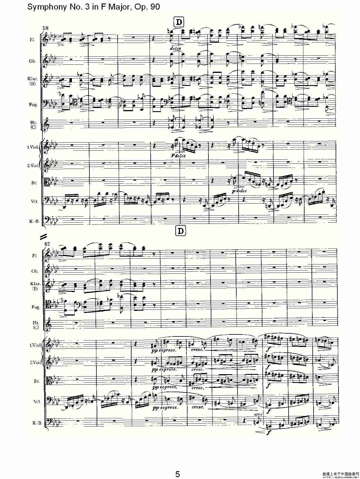 F大调第三交响曲, Op.90第三乐章其它曲谱（图3）