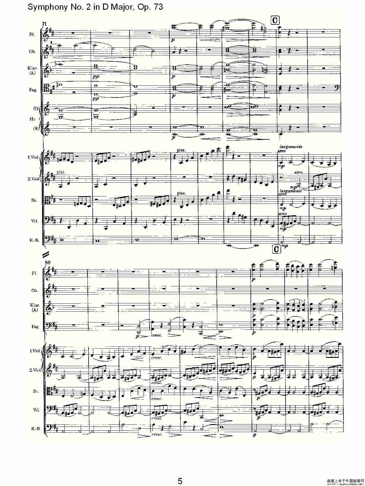 D大调第二交响曲, Op.73第四乐章其它曲谱（图3）
