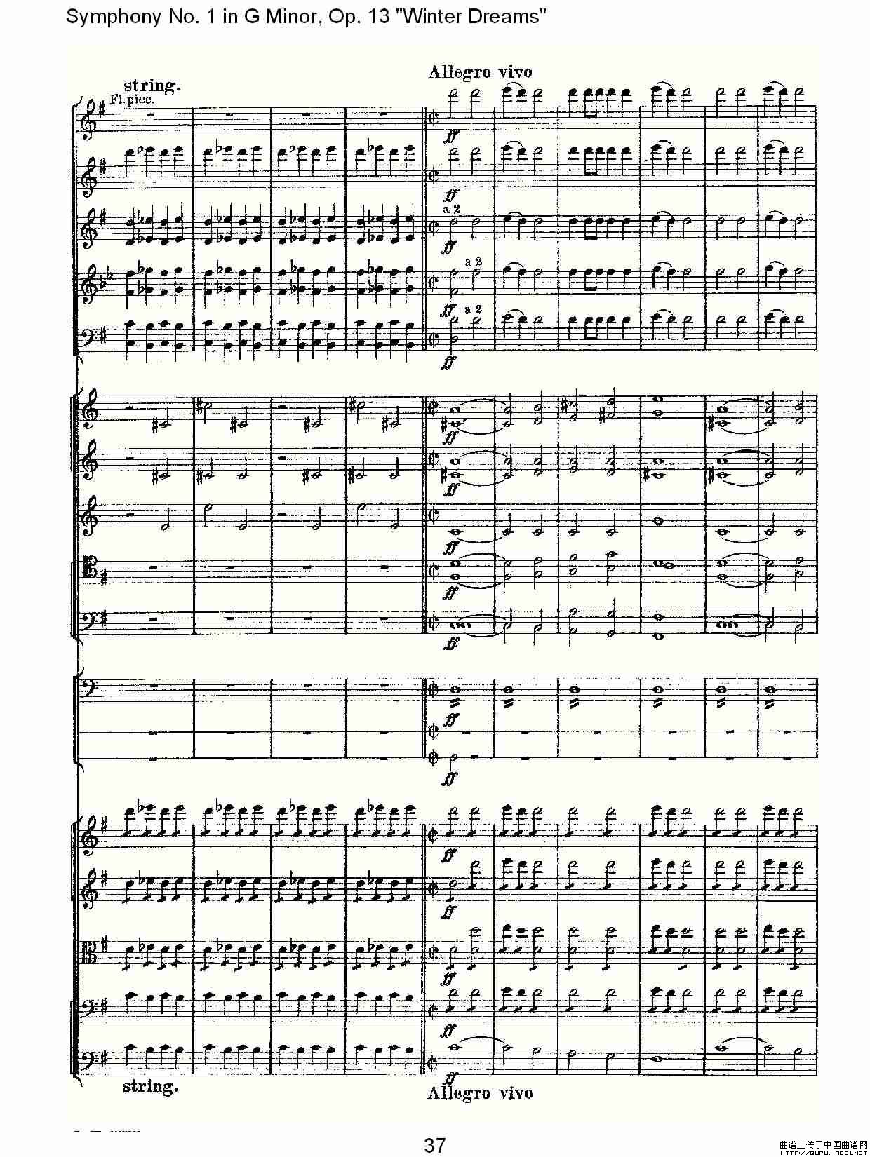G小调第一交响曲, Op.13     冬天的梦幻Op.13第四乐章（二）其它曲谱（图4）