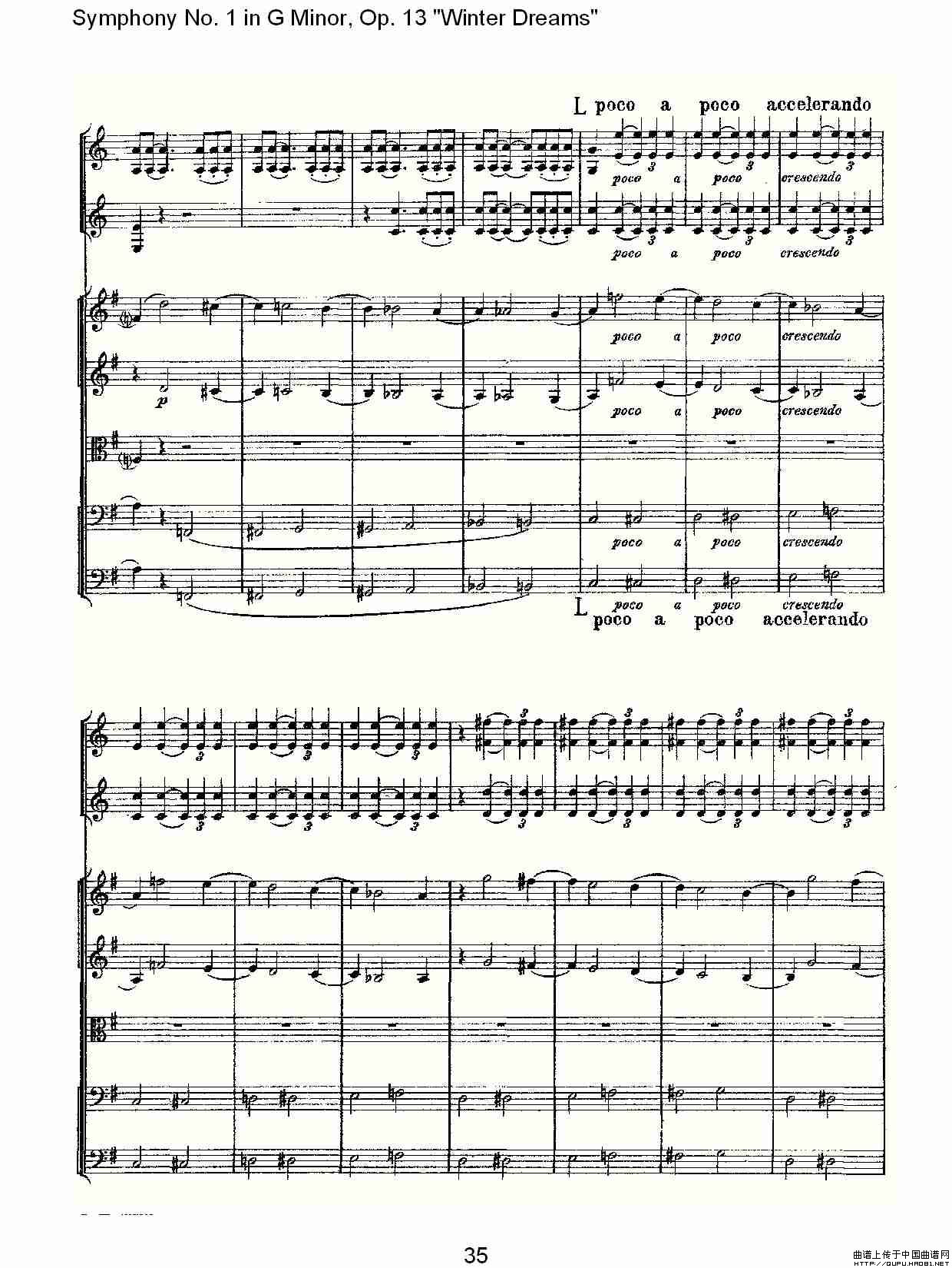 G小调第一交响曲, Op.13     冬天的梦幻Op.13第四乐章（二）其它曲谱（图3）