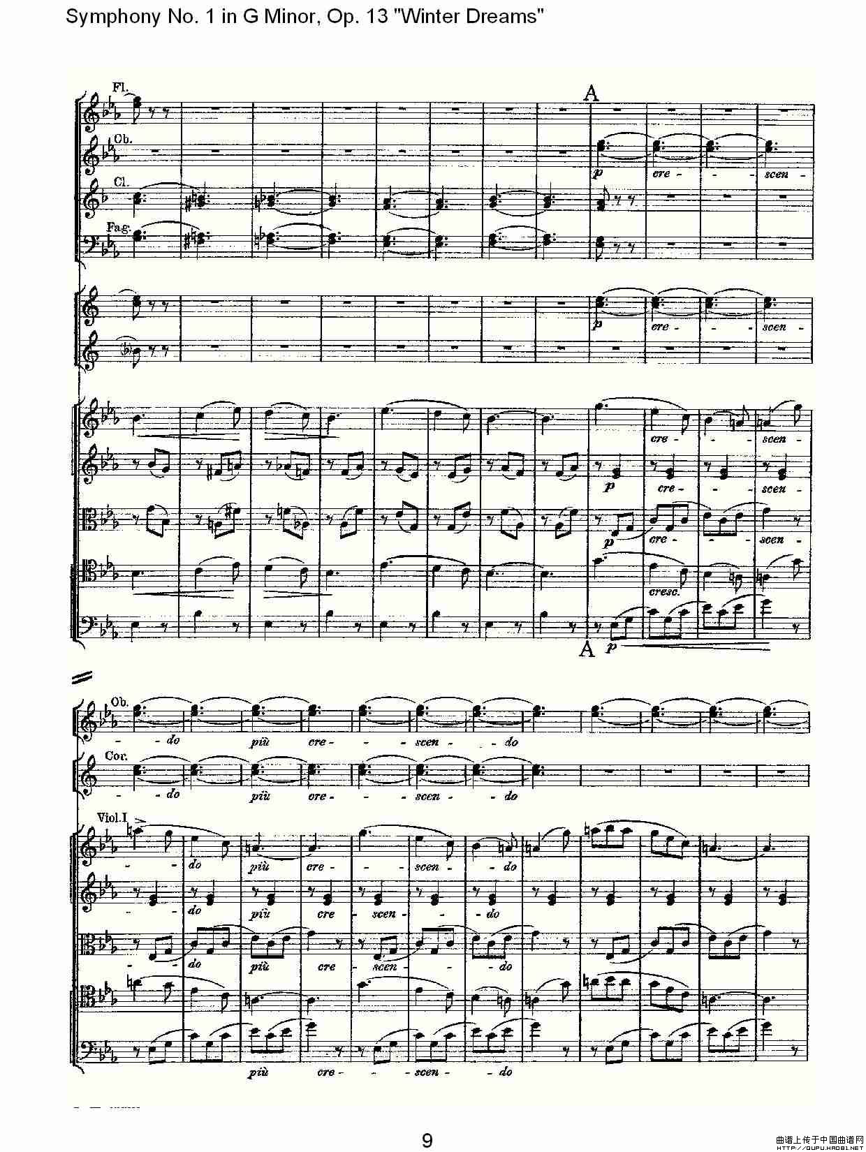 G小调第一交响曲, Op.13     冬天的梦幻Op.13第三乐章其它曲谱（图5）