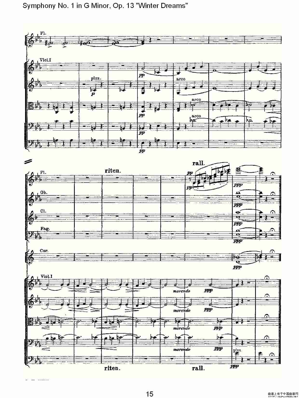 G小调第一交响曲, Op.13     冬天的梦幻Op.13第二乐章其它曲谱（图8）