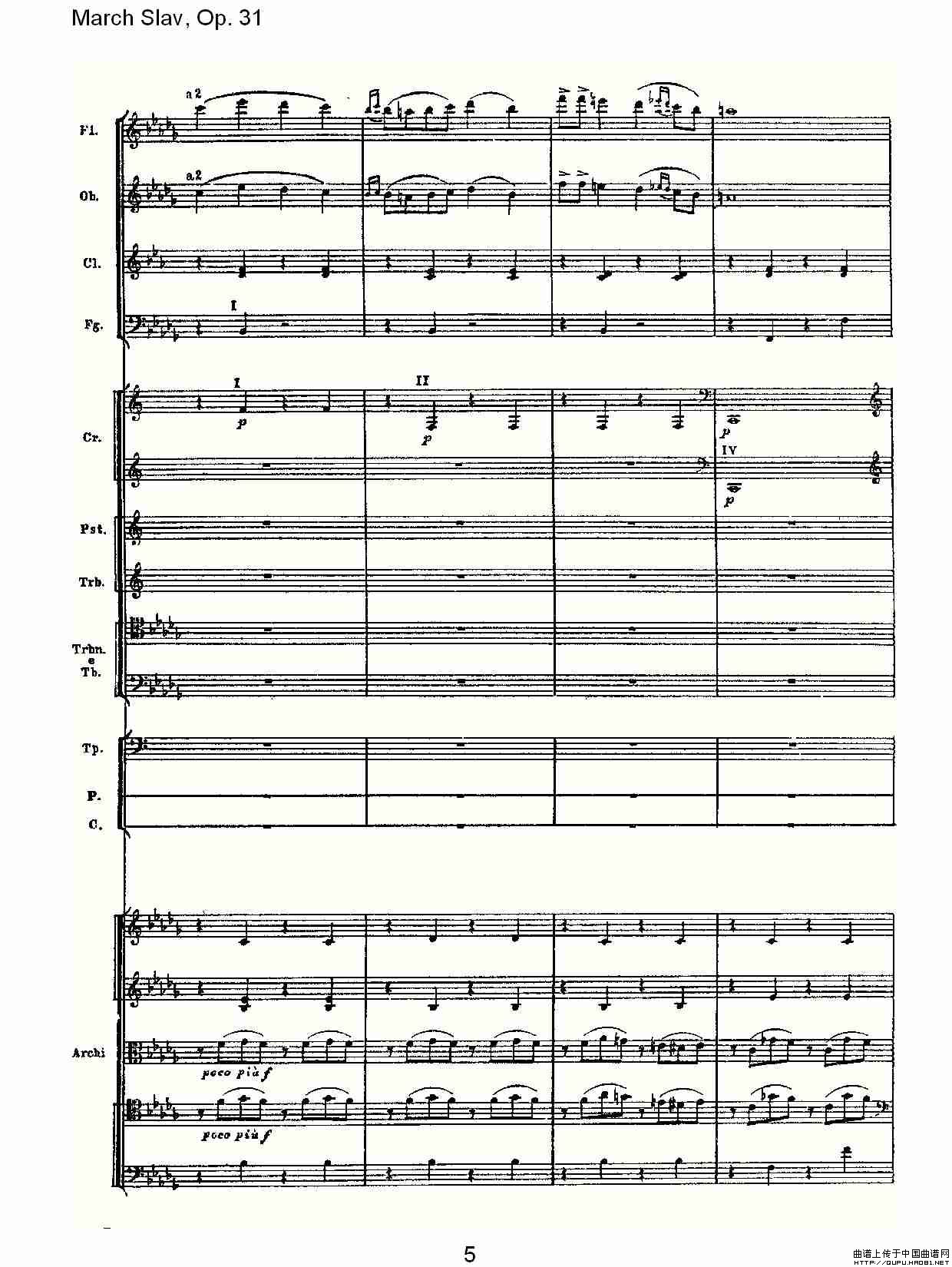 March Slav, Op.31   斯拉夫进行曲，Op.31（一）其它曲谱（图3）