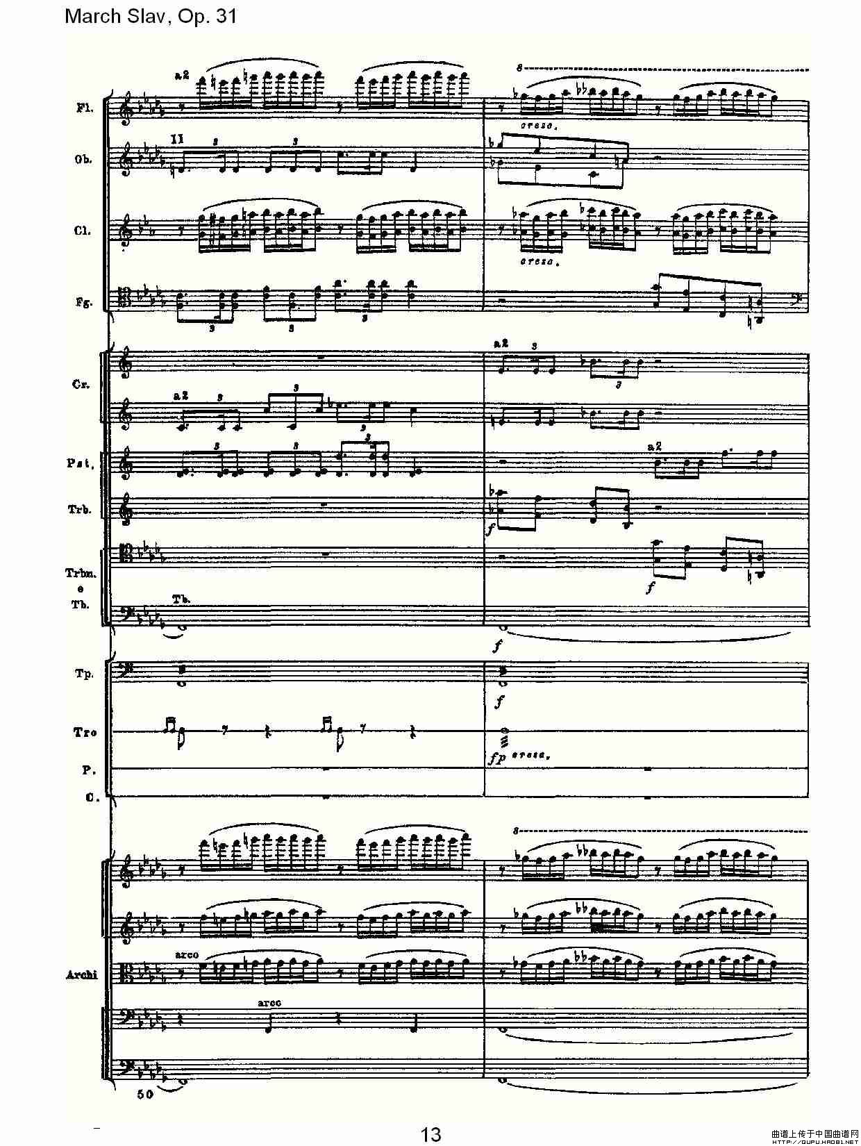 March Slav, Op.31   斯拉夫进行曲，Op.31（一）其它曲谱（图7）