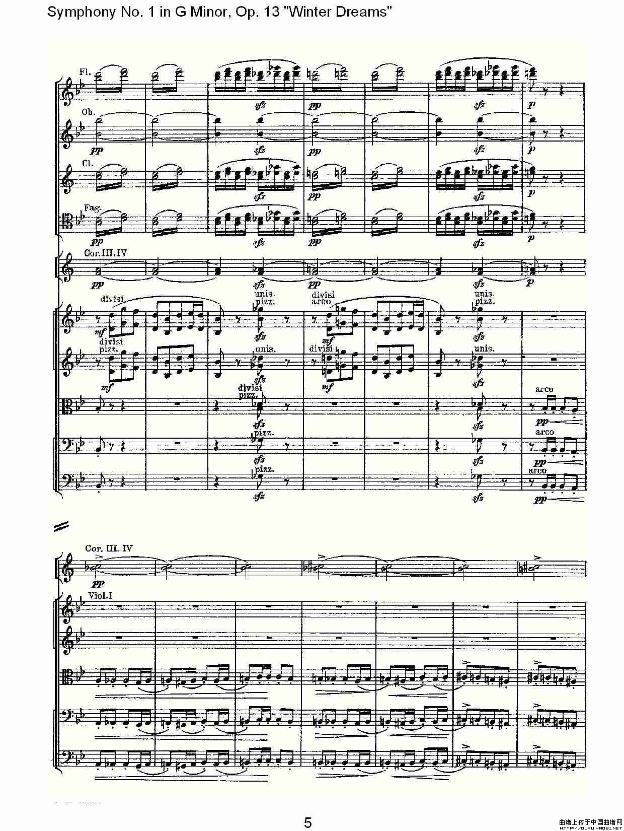 G小调第一交响曲, Op.13 冬天的梦幻Op.13第一乐章（一）其它曲谱（图3）