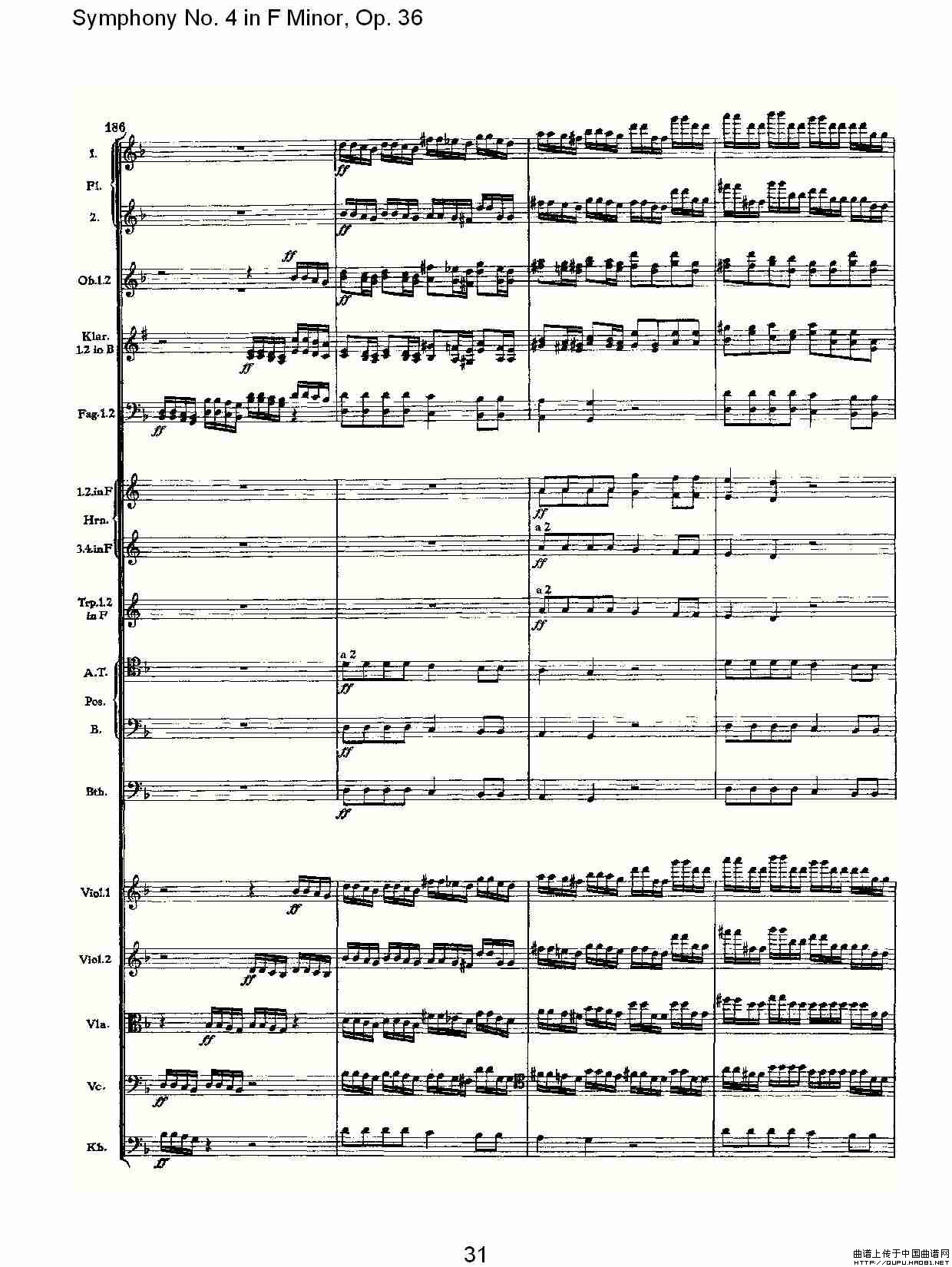 F小调第四交响曲,  Op. 36 第四乐章（二）其它曲谱（图1）