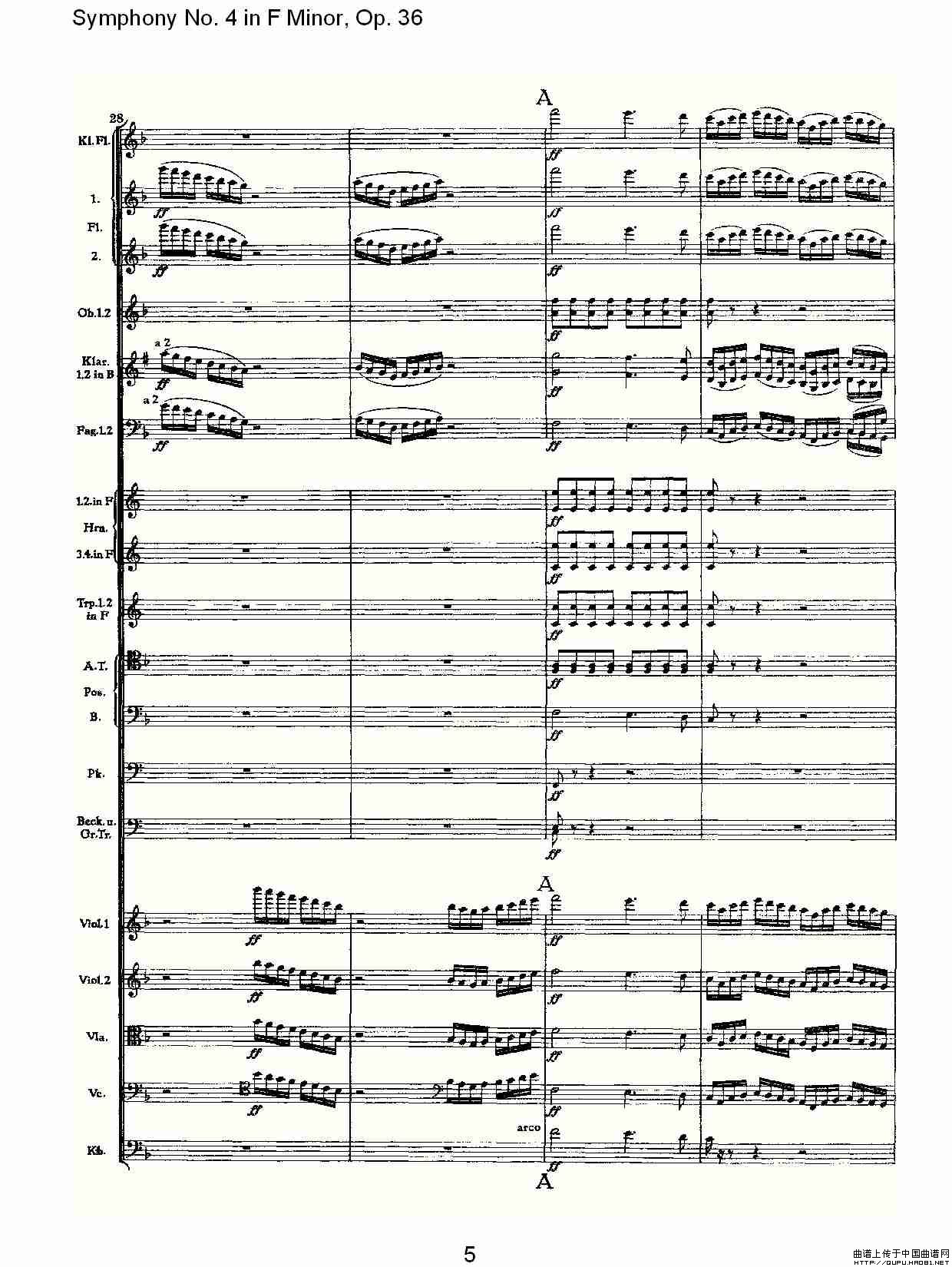 F小调第四交响曲,  Op. 36 第四乐章（一）其它曲谱（图3）