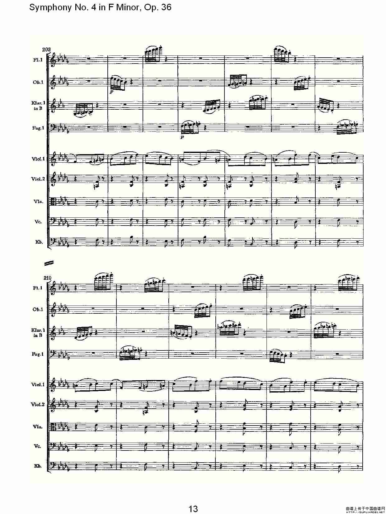 F小调第四交响曲,  Op. 36 第二乐章其它曲谱（图7）