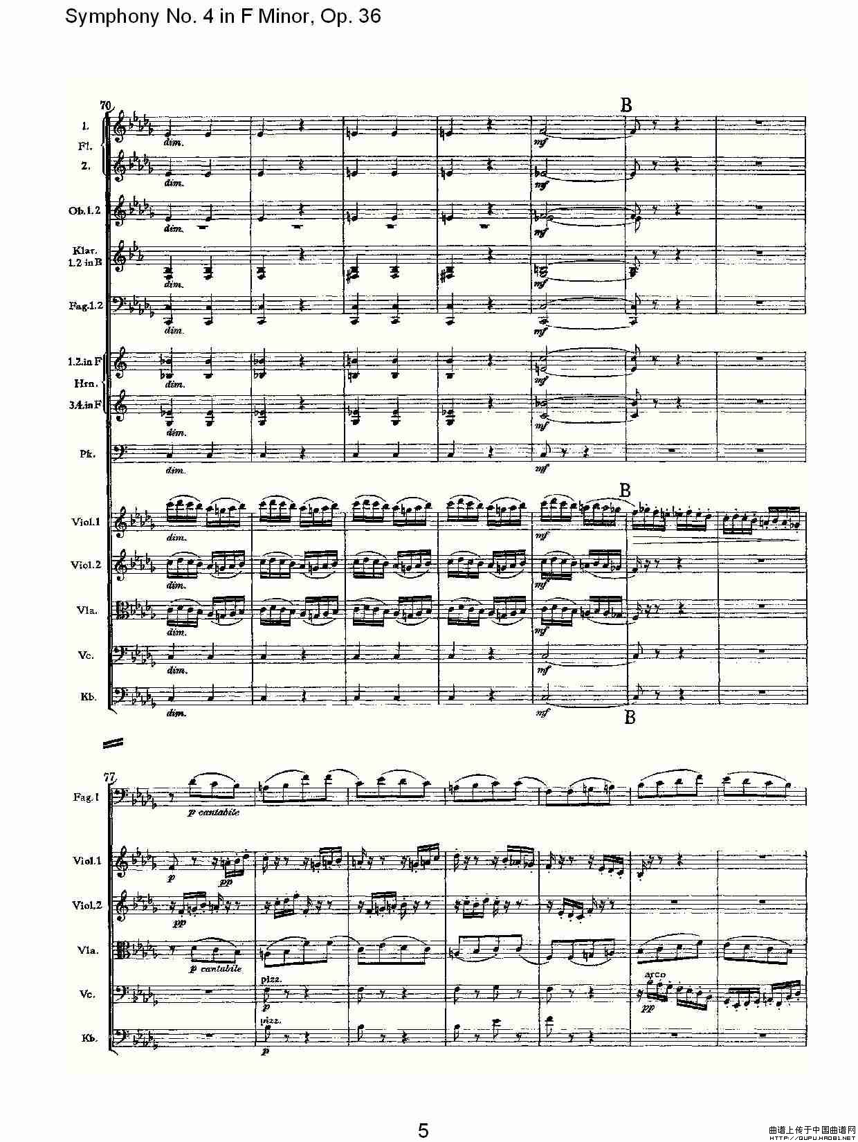 F小调第四交响曲,  Op. 36 第二乐章其它曲谱（图3）