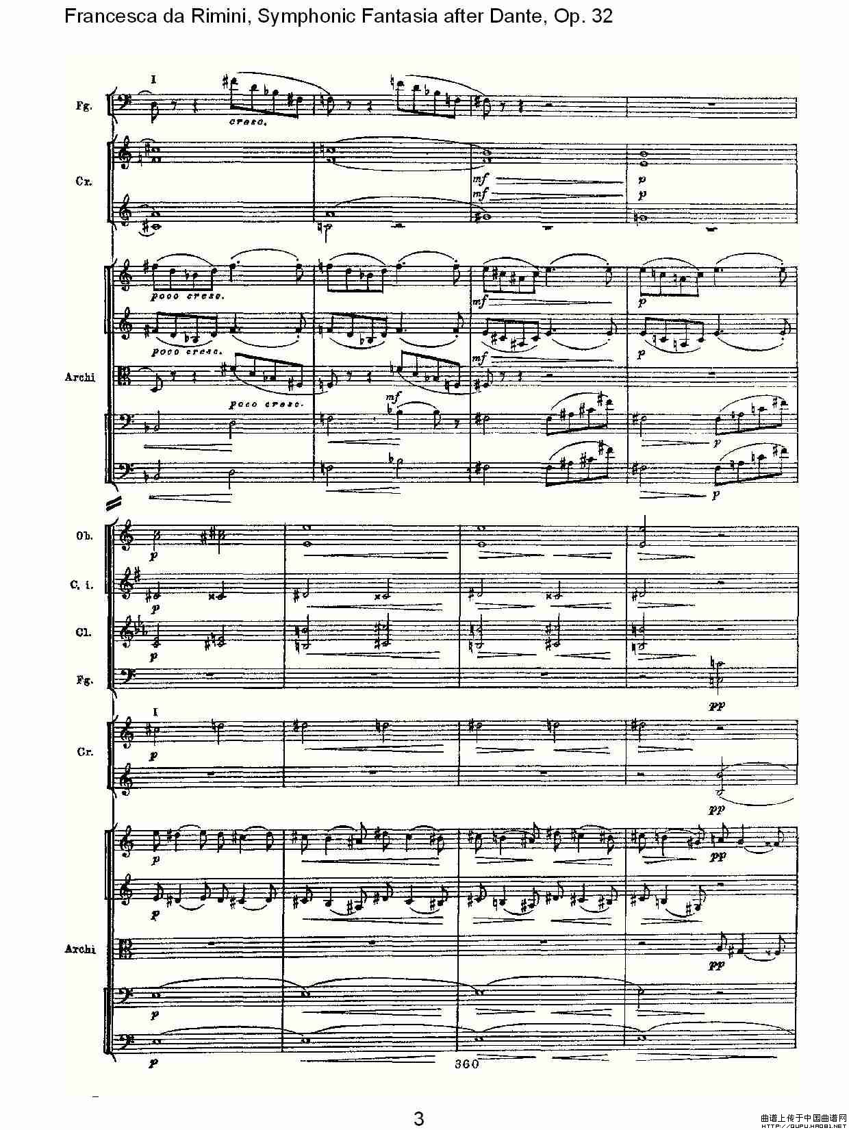 Francesca da Rimini, 但丁幻想曲Op.32 第二部（一）其它曲谱（图2）