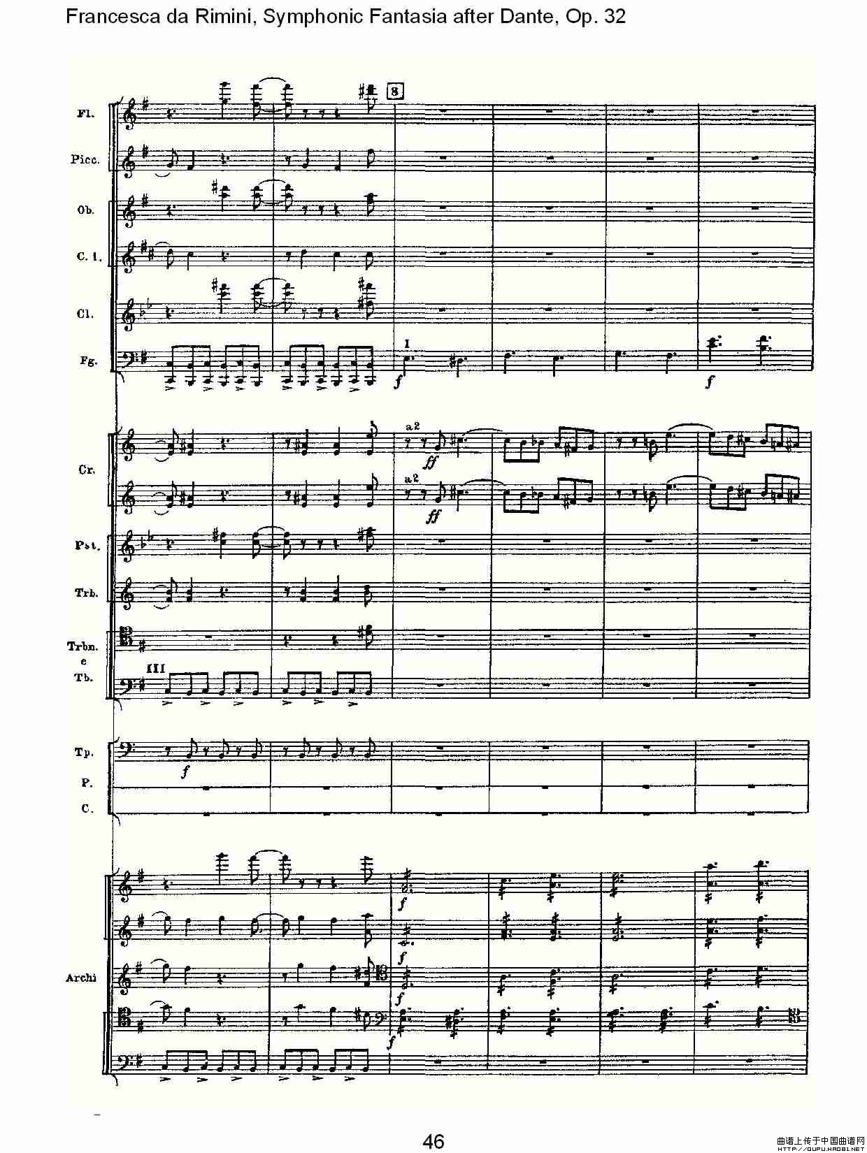 Francesca da Rimini, 但丁幻想曲Op.32 第一部（二）其它曲谱（图6）