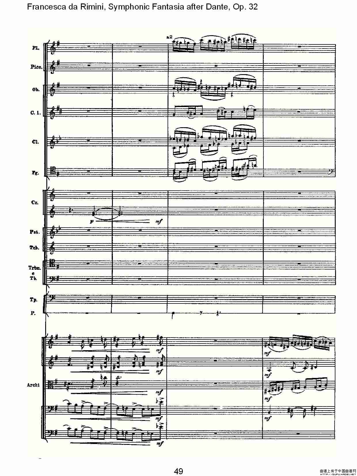 Francesca da Rimini, 但丁幻想曲Op.32 第二部（二）其它曲谱（图5）
