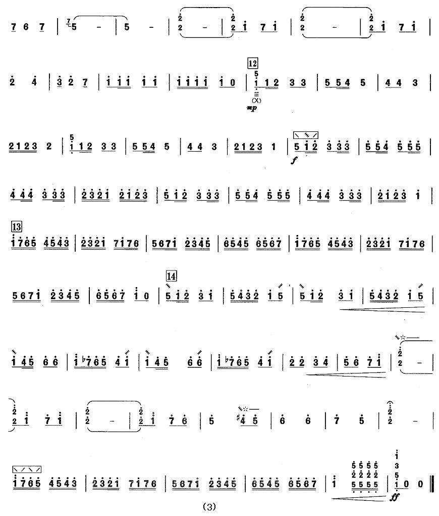 柳琴考级曲目四级：天山骏马其它曲谱（图3）