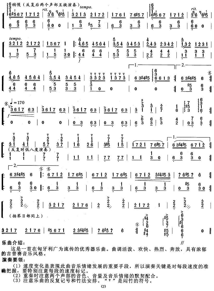 匈牙利查尔达什舞（二重奏）其它曲谱（图2）