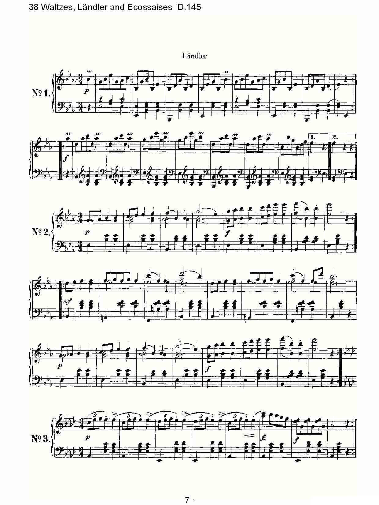 38华尔兹舞曲, L?ndler and Ecossaises D.145其它曲谱（图7）