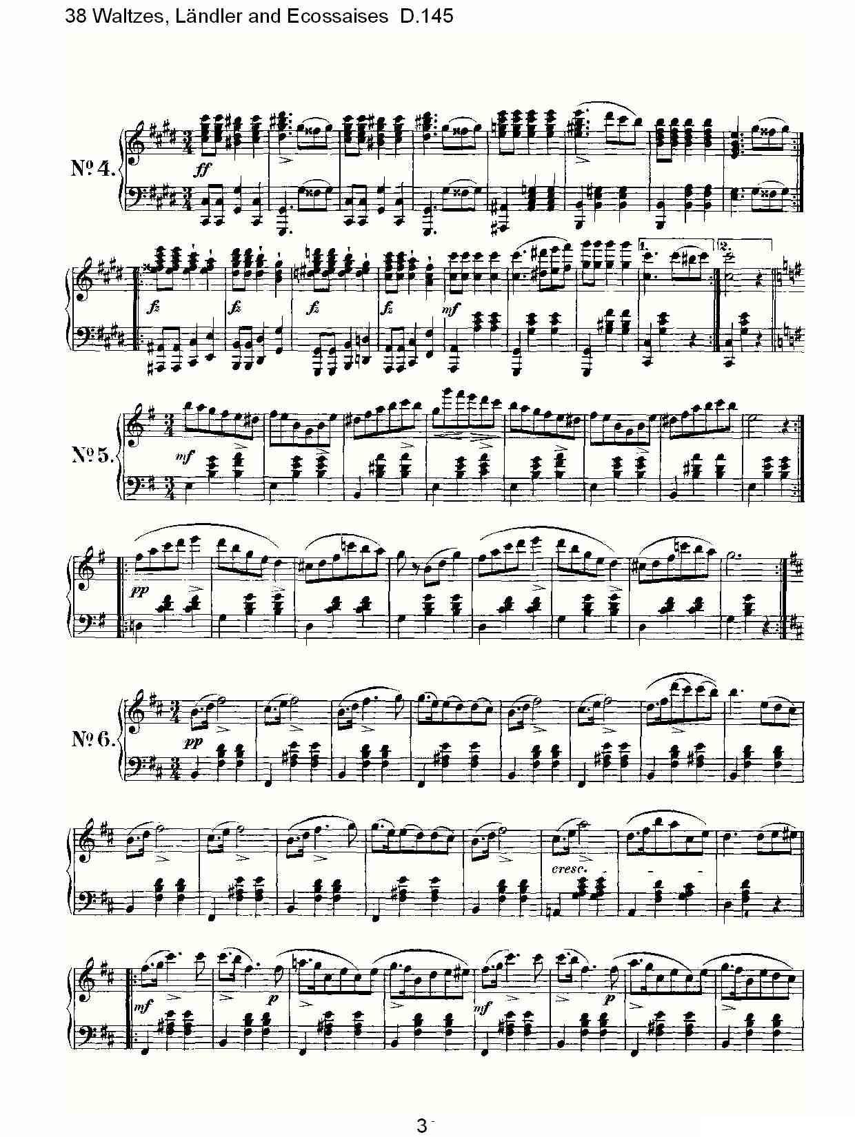 38华尔兹舞曲, L?ndler and Ecossaises D.145其它曲谱（图3）