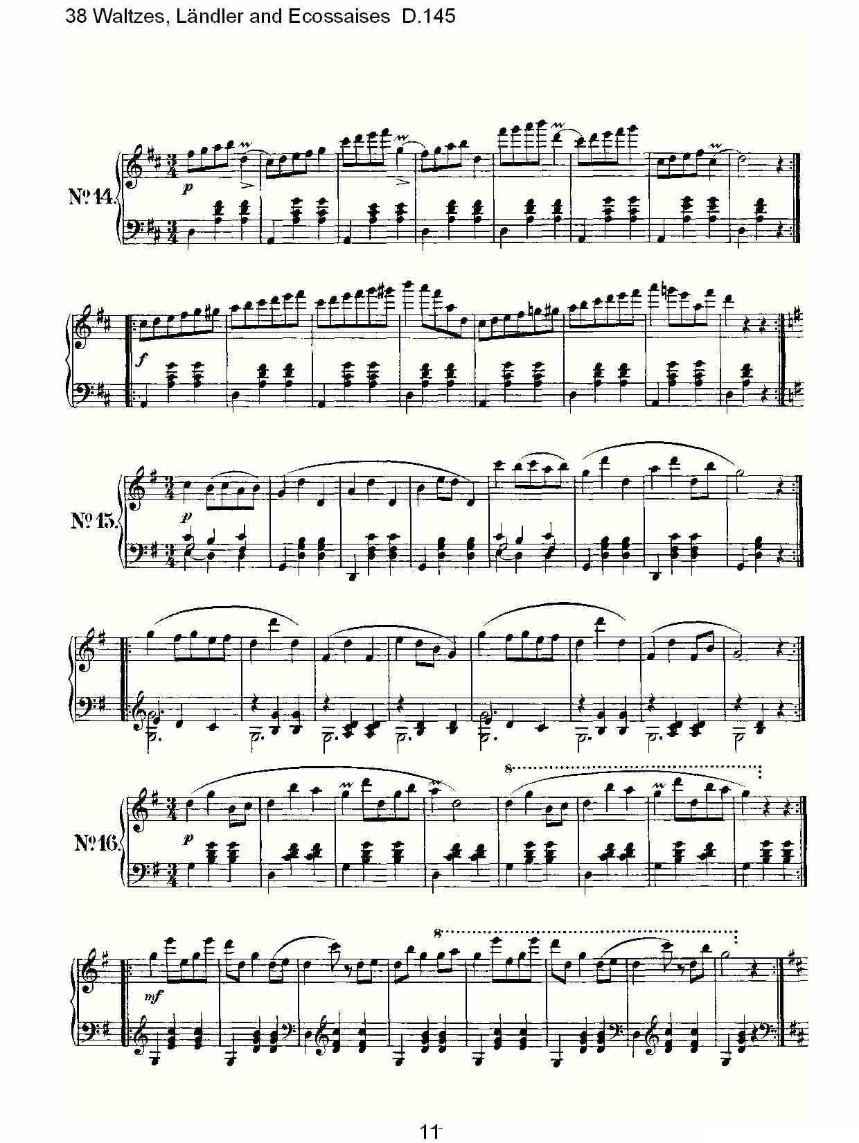 38华尔兹舞曲, L?ndler and Ecossaises D.145其它曲谱（图11）