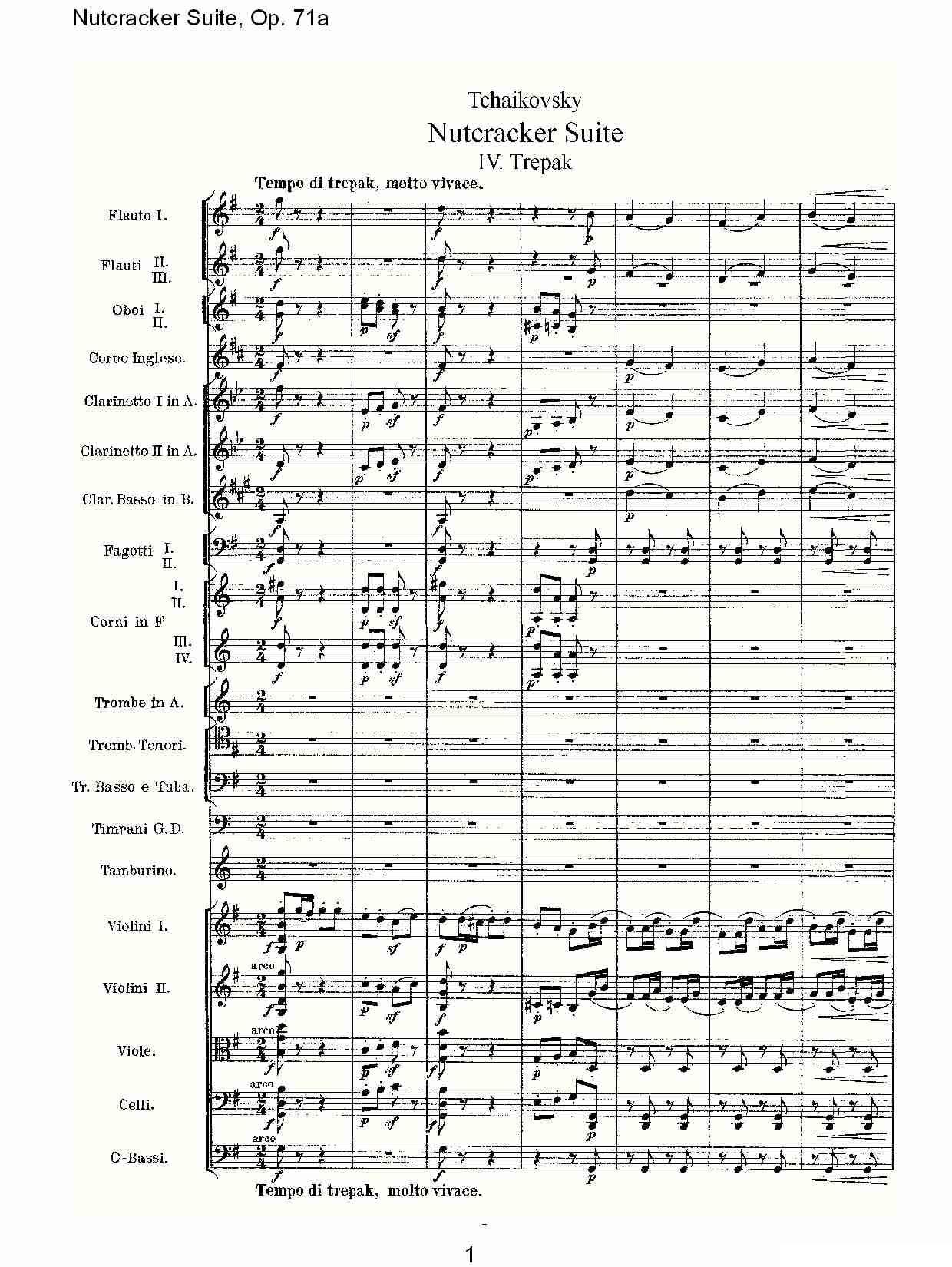 Nutcracker Suite, Op.71a（胡桃夹套曲，Op.71a 第四章）其它曲谱（图1）