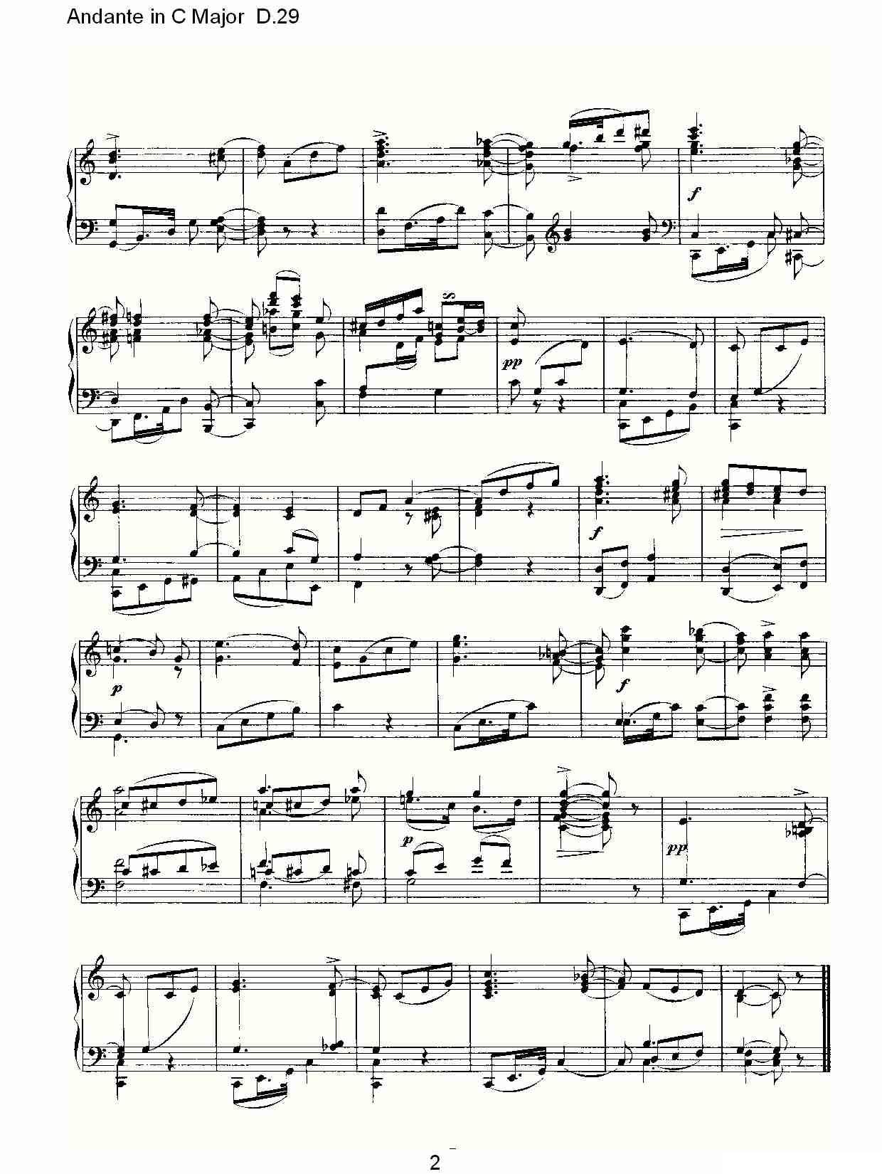 Andante in C Major D.29（C大调行板D.29）其它曲谱（图2）