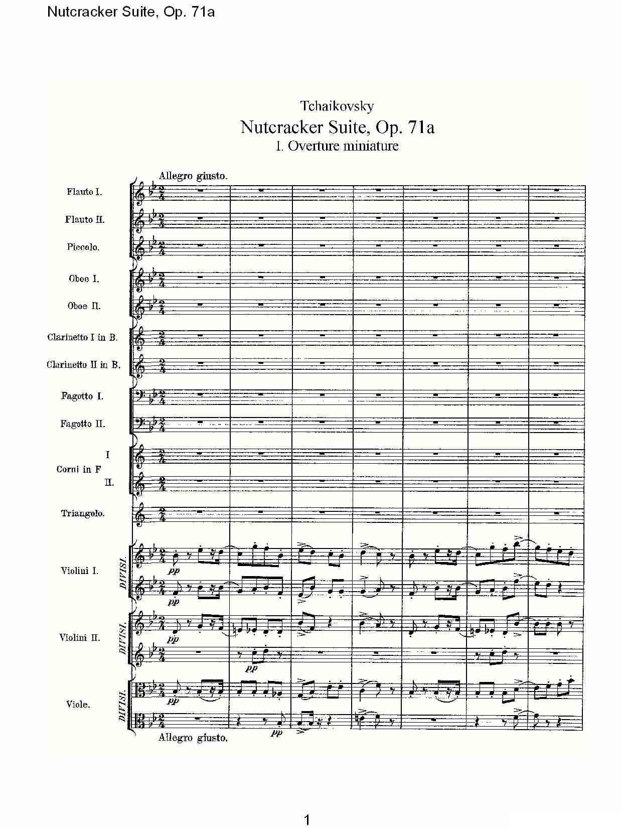 Nutcracker Suite, Op.71a（胡桃夹套曲，Op.71a 第一章）其它曲谱（图1）
