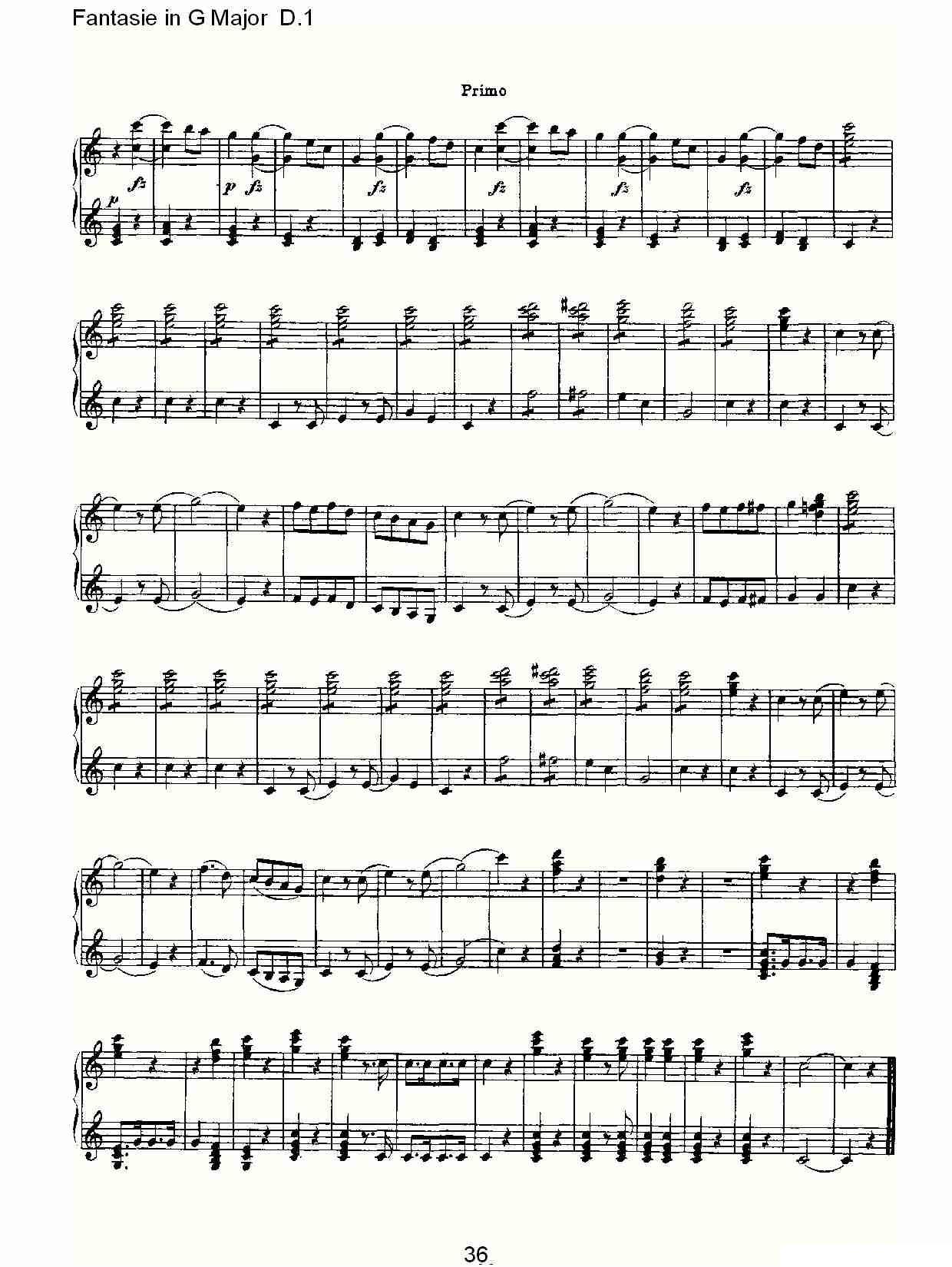 Fantasie in G Major D.1（G大调幻想曲D.1）其它曲谱（图36）