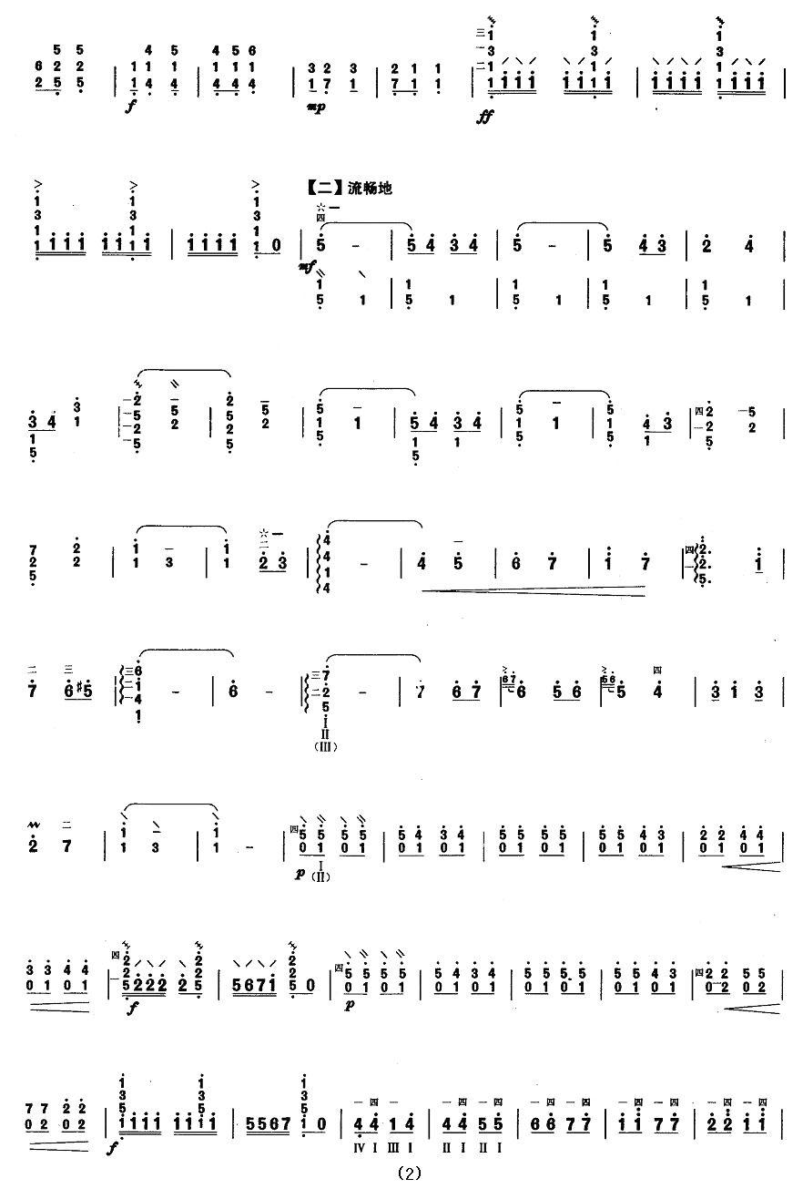 柳琴考级曲目七级：欢腾的天山其它曲谱（图2）