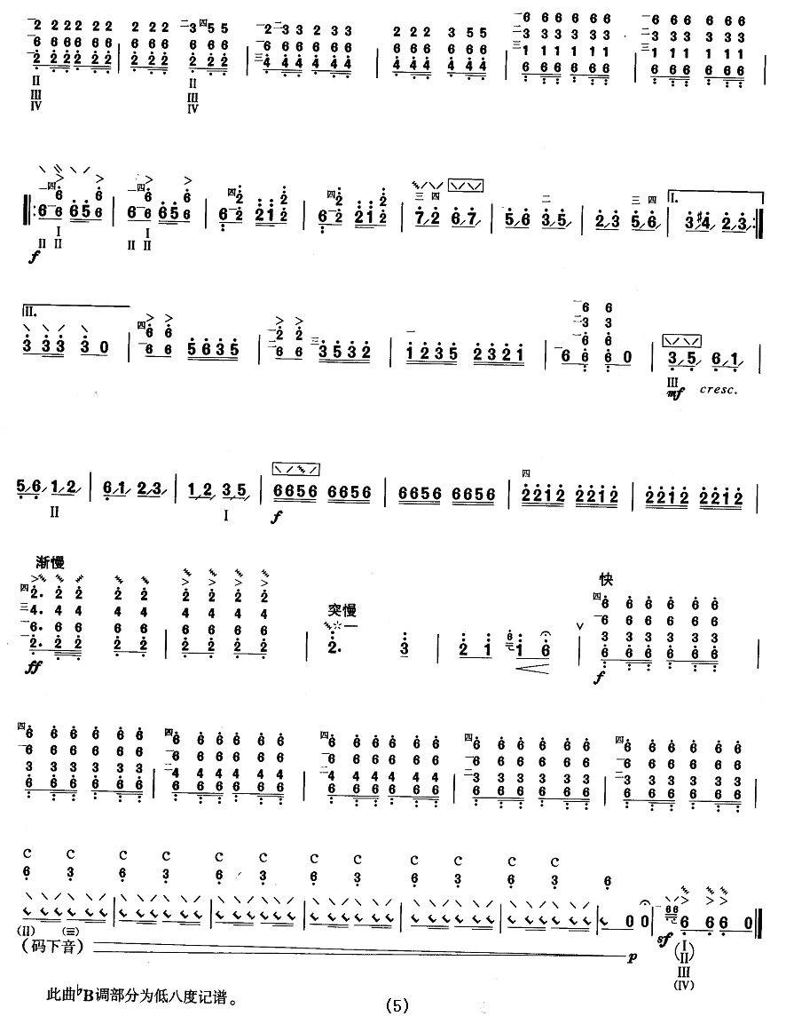 柳琴考级曲目九级：节日的拉萨其它曲谱（图5）