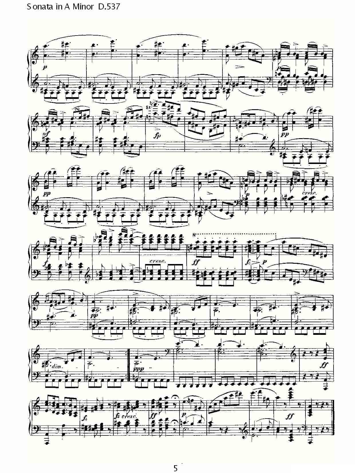 Sonata in A Minor D.537（A小调奏鸣曲D.537）其它曲谱（图5）