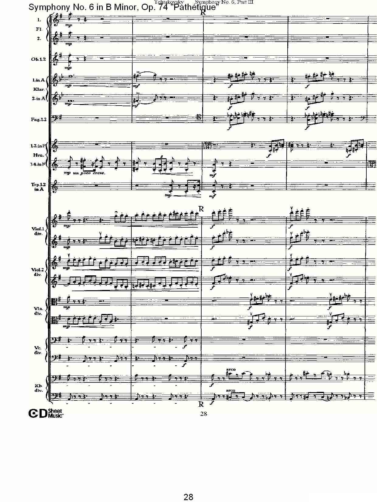 B小调第六交响曲,Op.74（第三乐章[一]）其它曲谱（图28）